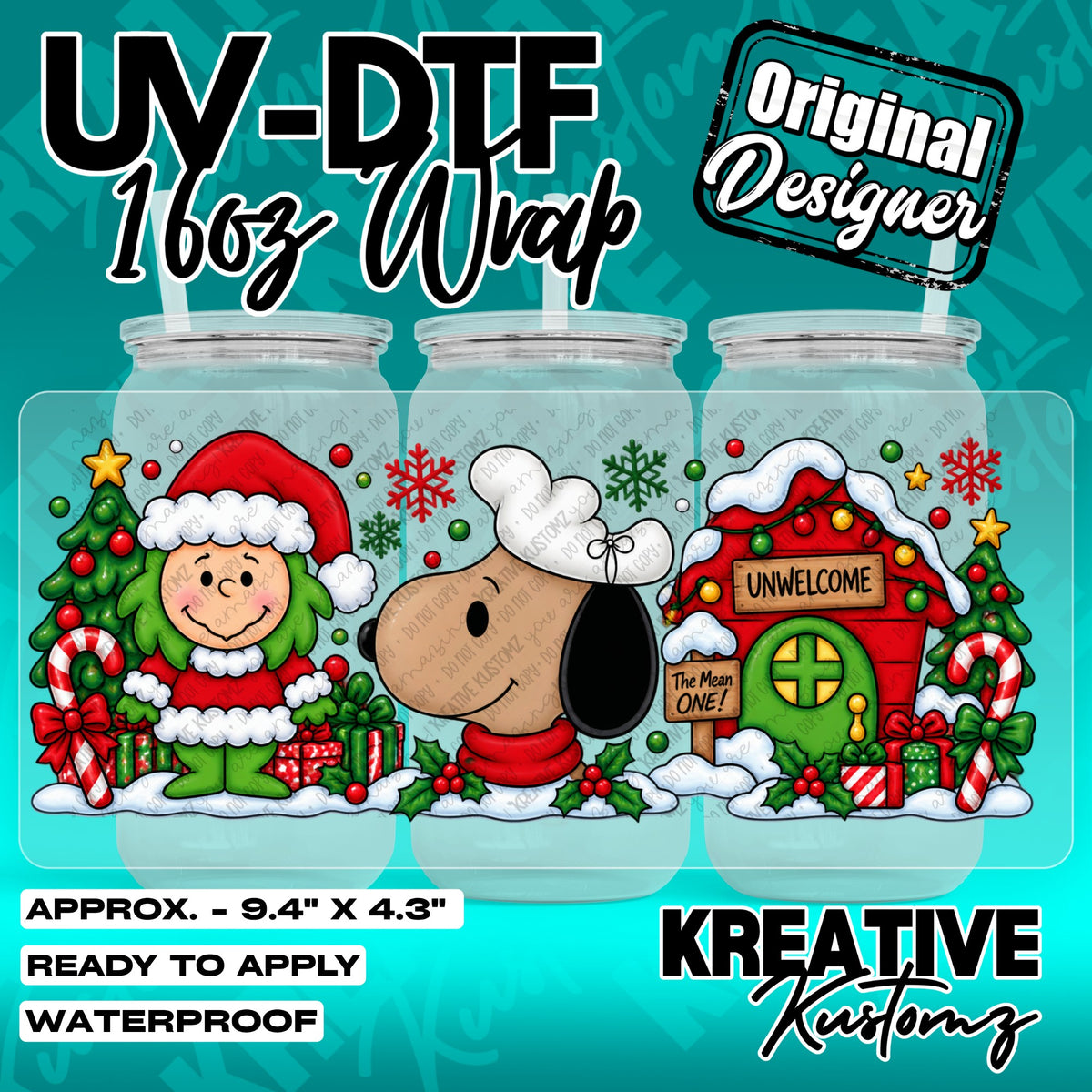 7640 | UV DTF Cup Wrap for 16oz Libbey Glass