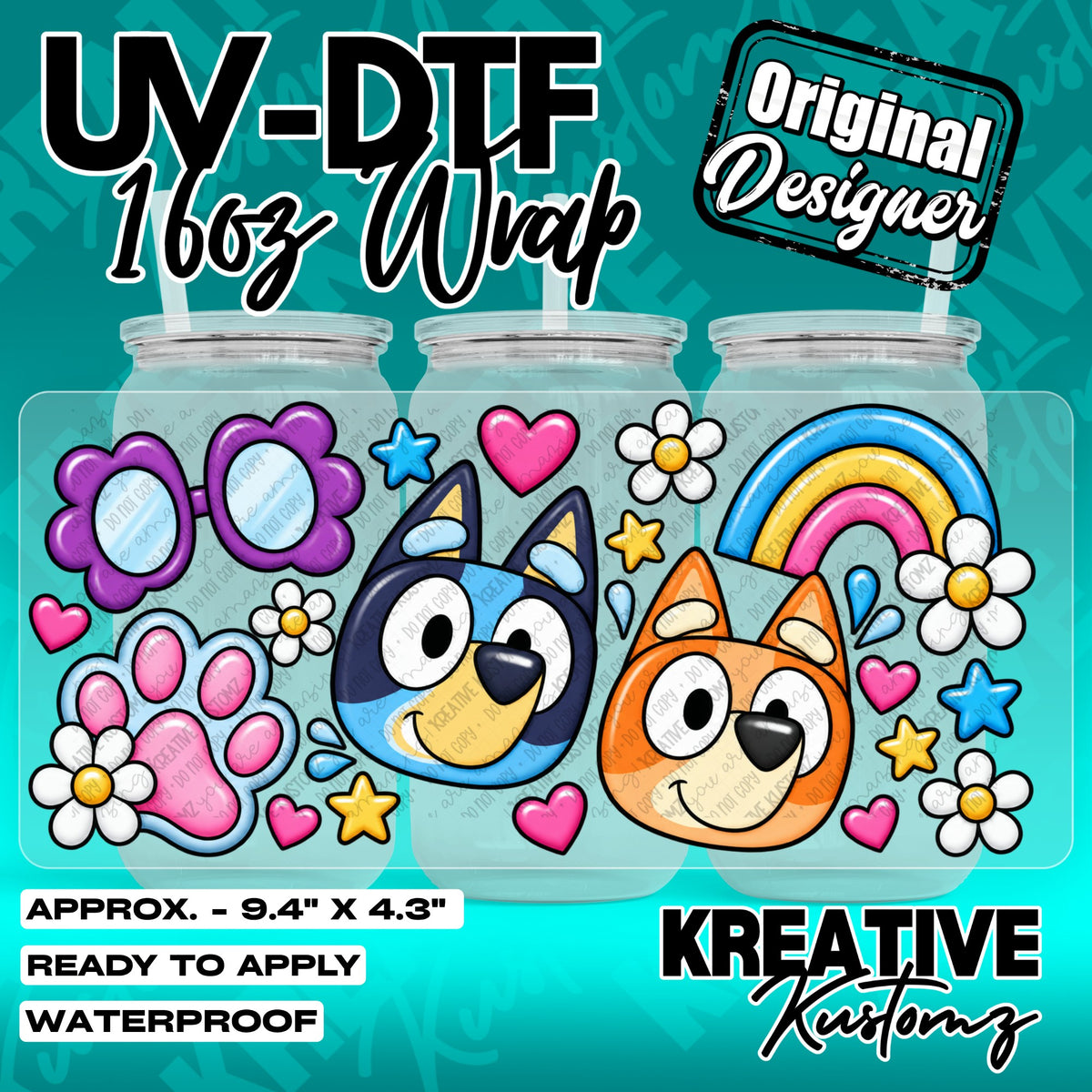 7645 | UV DTF Cup Wrap for 16oz Libbey Glass
