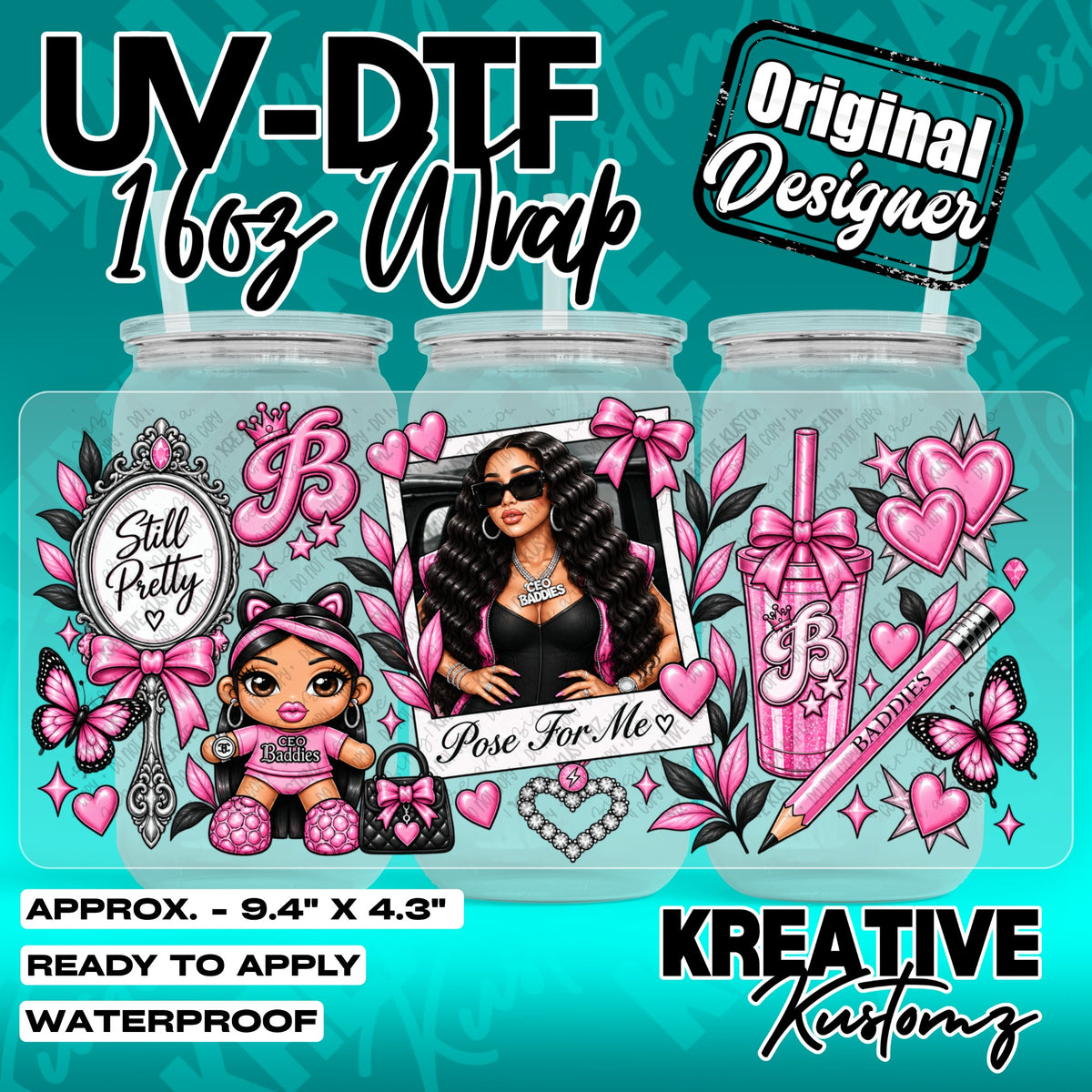 7651 | UV DTF Cup Wrap for 16oz Libbey Glass