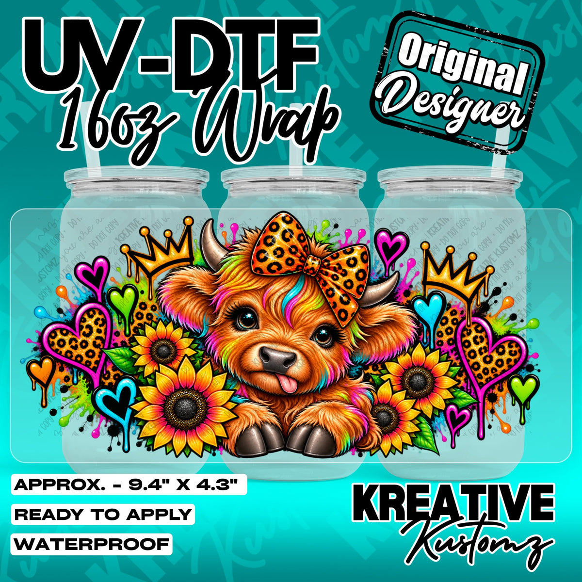 7652 | UV DTF Cup Wrap for 16oz Libbey Glass