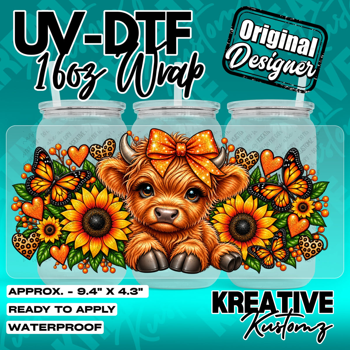 7654 | UV DTF Cup Wrap for 16oz Libbey Glass