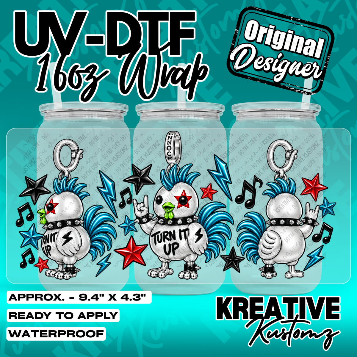 7655 | UV DTF Cup Wrap for 16oz Libbey Glass