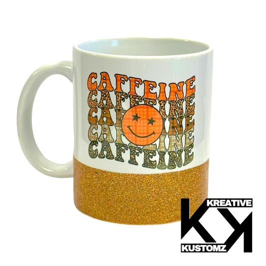 Caffeine 11oz Mug - Gold Glitter