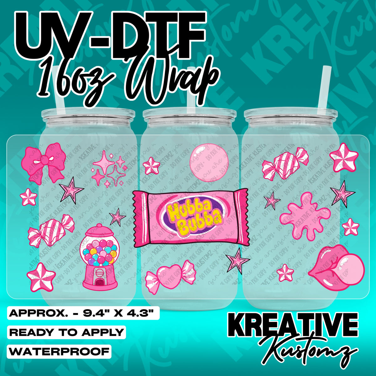 7661 | UV DTF Cup Wrap for 16oz Libbey Glass