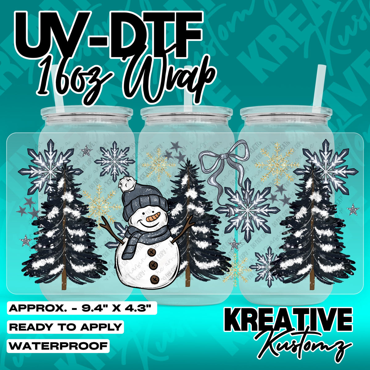 7664 | UV DTF Cup Wrap for 16oz Libbey Glass