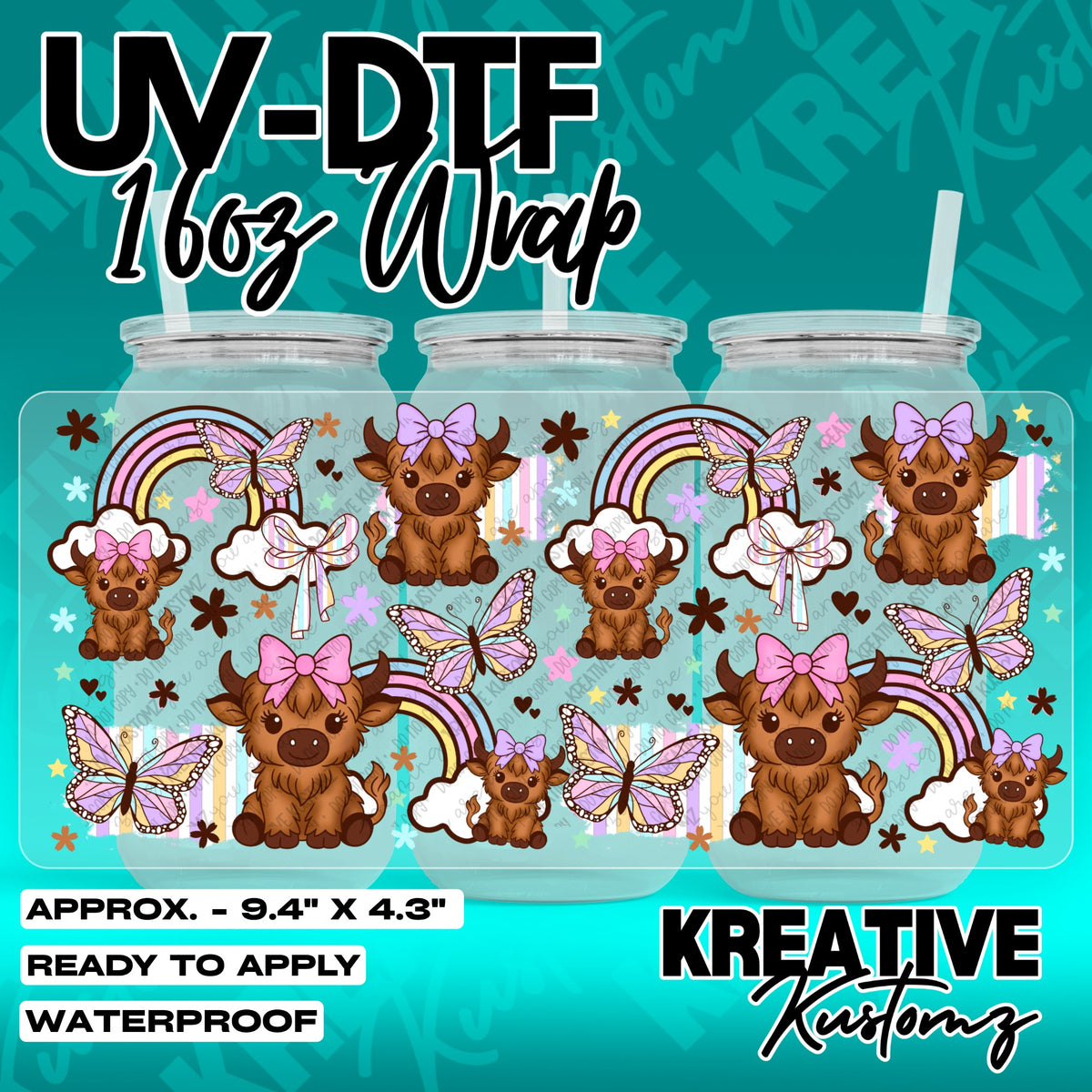 7695 | UV DTF Cup Wrap for 16oz Libbey Glass
