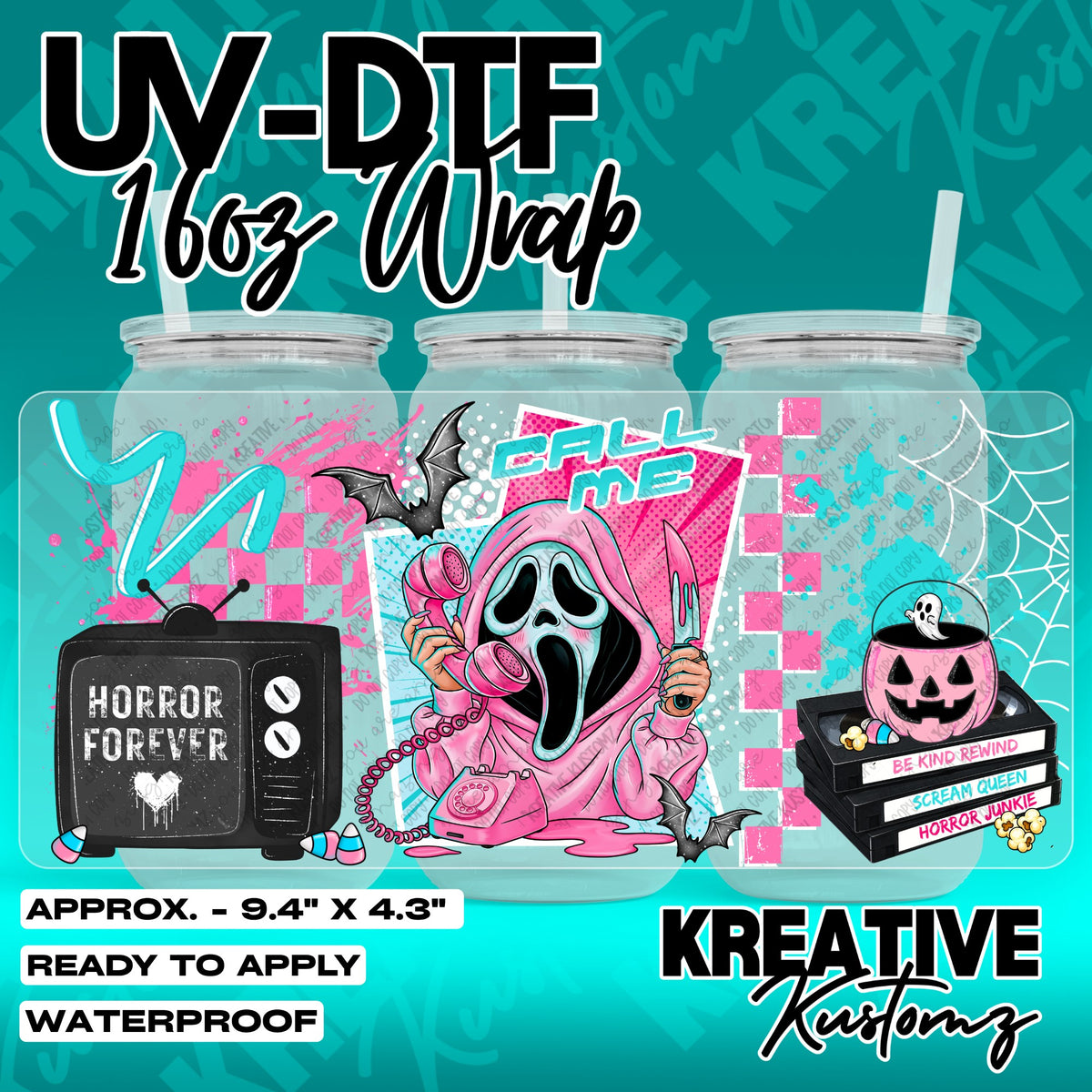 7711 | UV DTF Cup Wrap for 16oz Libbey Glass