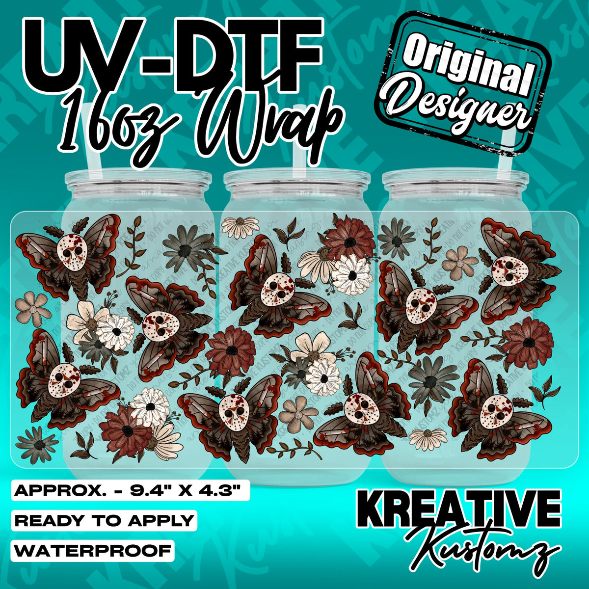 7718 | UV DTF Cup Wrap for 16oz Libbey Glass