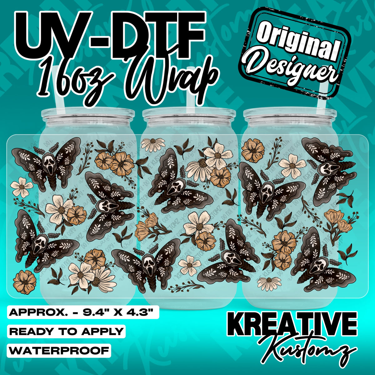 7719 | UV DTF Cup Wrap for 16oz Libbey Glass