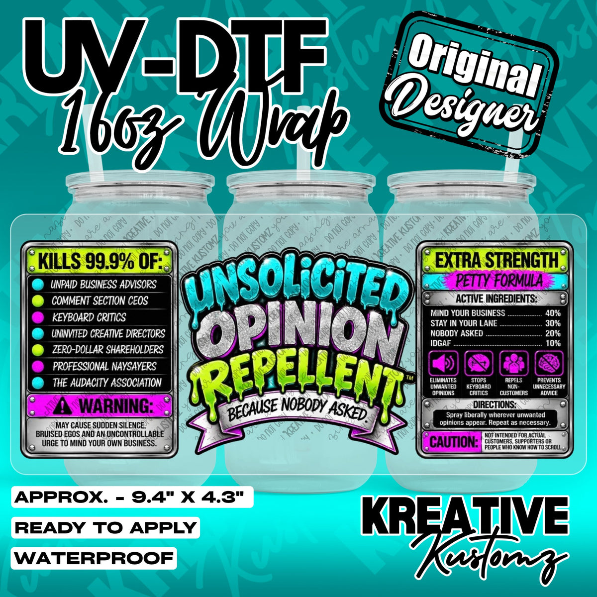 7721 | UV DTF Cup Wrap for 16oz Libbey Glass