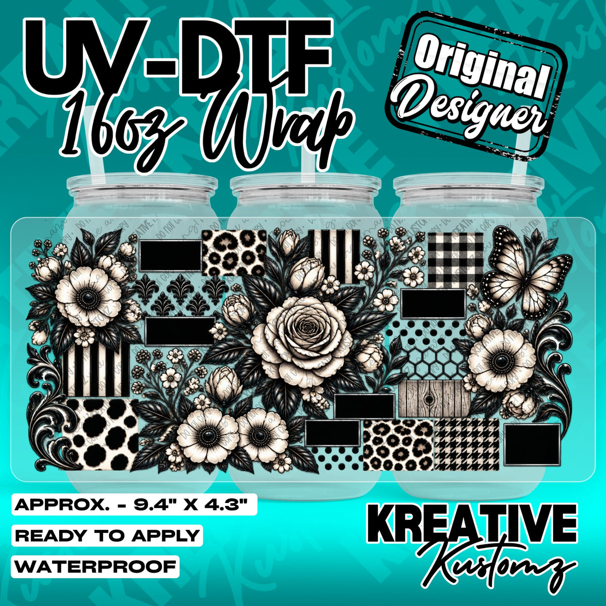 7727 | UV DTF Cup Wrap for 16oz Libbey Glass