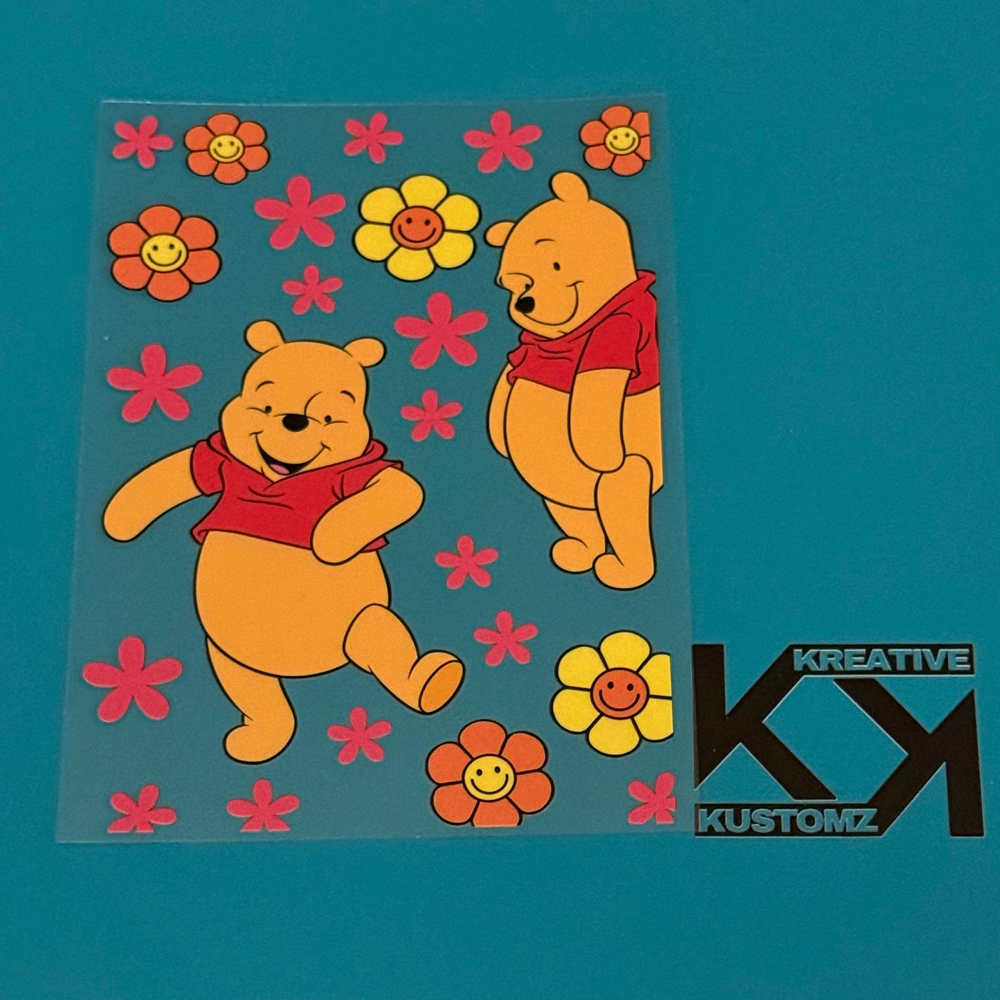 A5 Pooh Floral UV-DTF NOTEBOOK WRAP