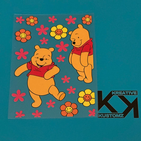 A5 Pooh Floral UV-DTF NOTEBOOK WRAP