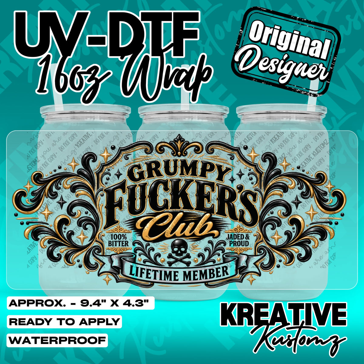7735 | UV DTF Cup Wrap for 16oz Libbey Glass