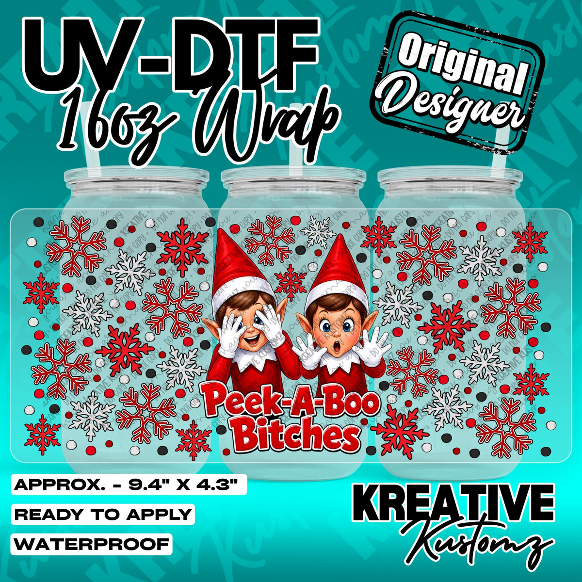 7736 | UV DTF Cup Wrap for 16oz Libbey Glass