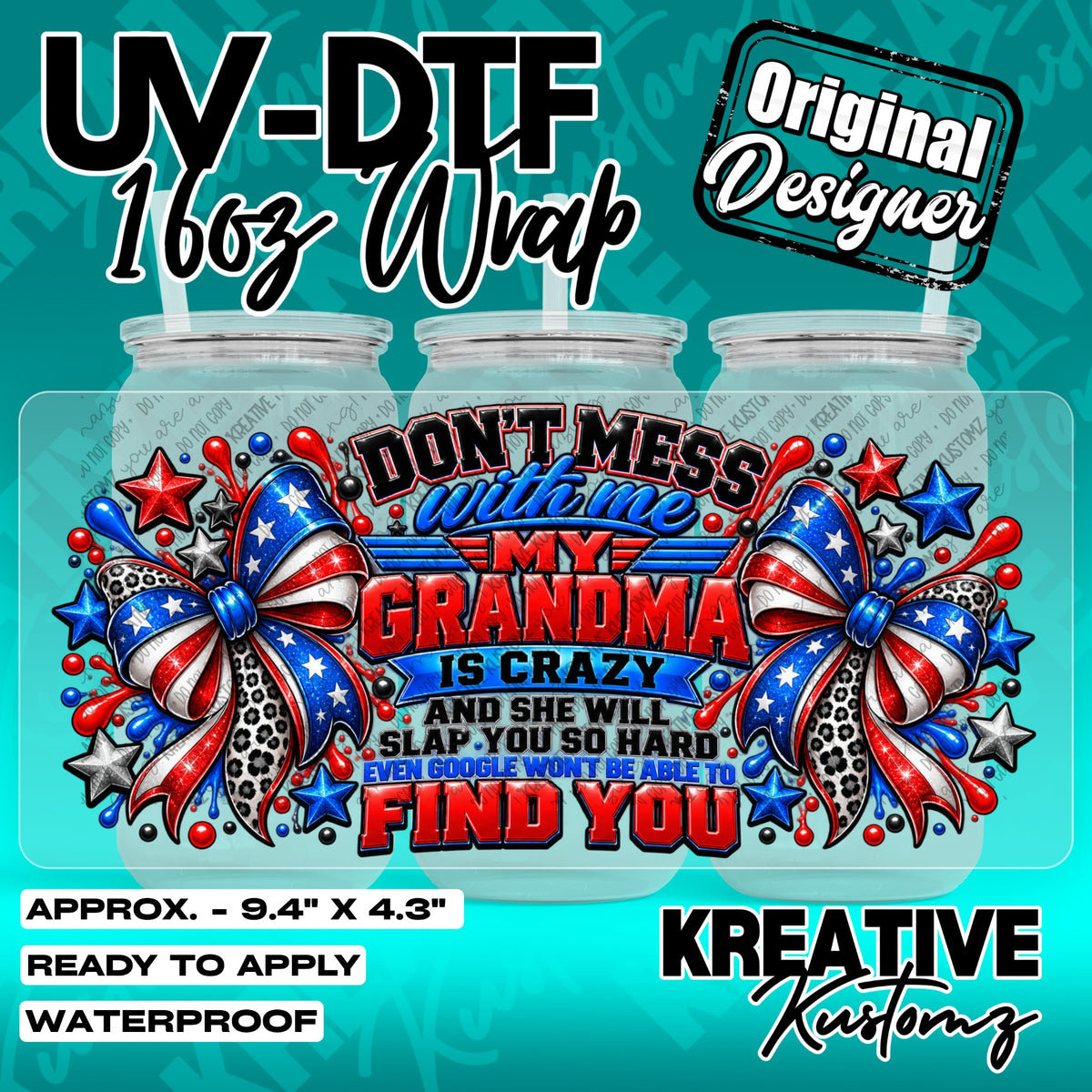7748 | UV DTF Cup Wrap for 16oz Libbey Glass