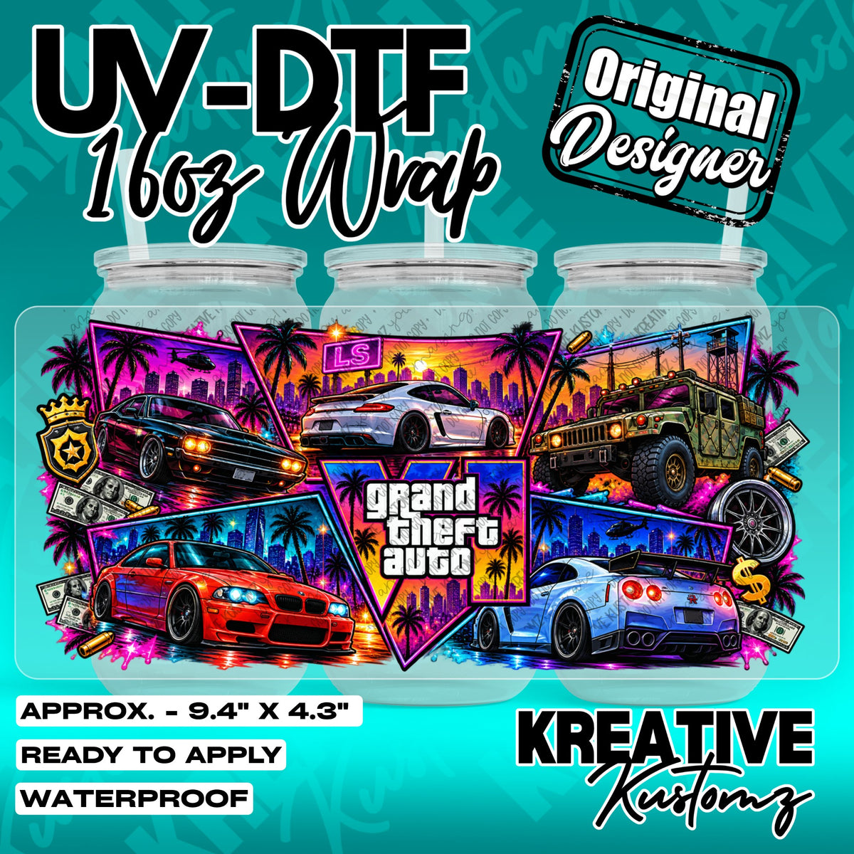7760 | UV DTF Cup Wrap for 16oz Libbey Glass