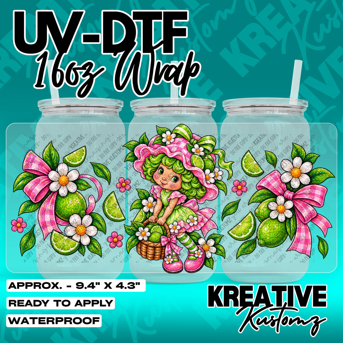 7774 | UV DTF Cup Wrap for 16oz Libbey Glass