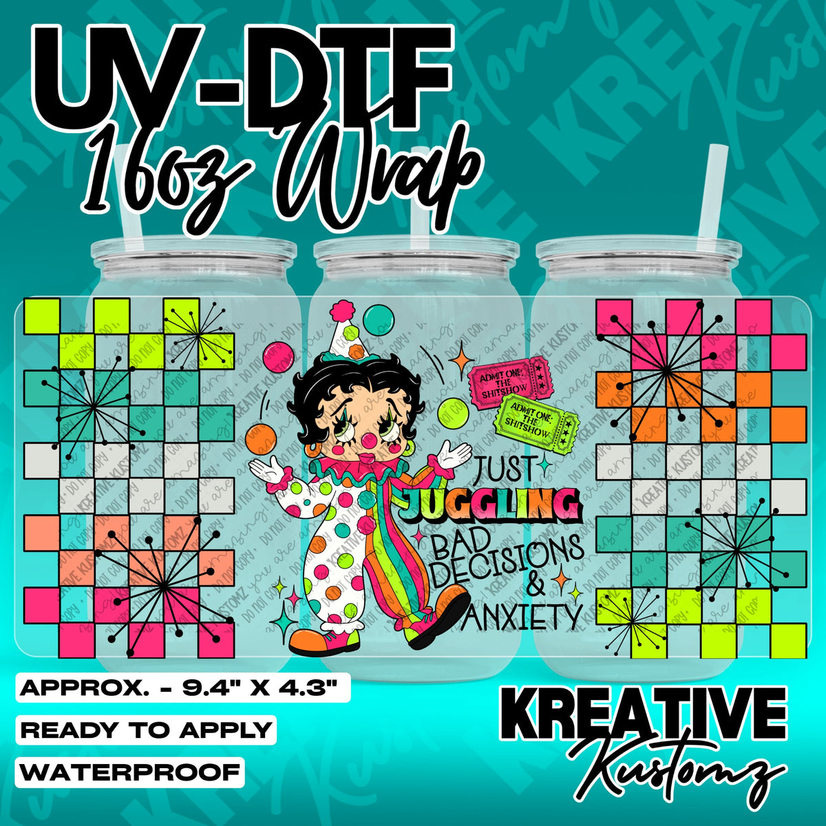 7803 | UV DTF Cup Wrap for 16oz Libbey Glass