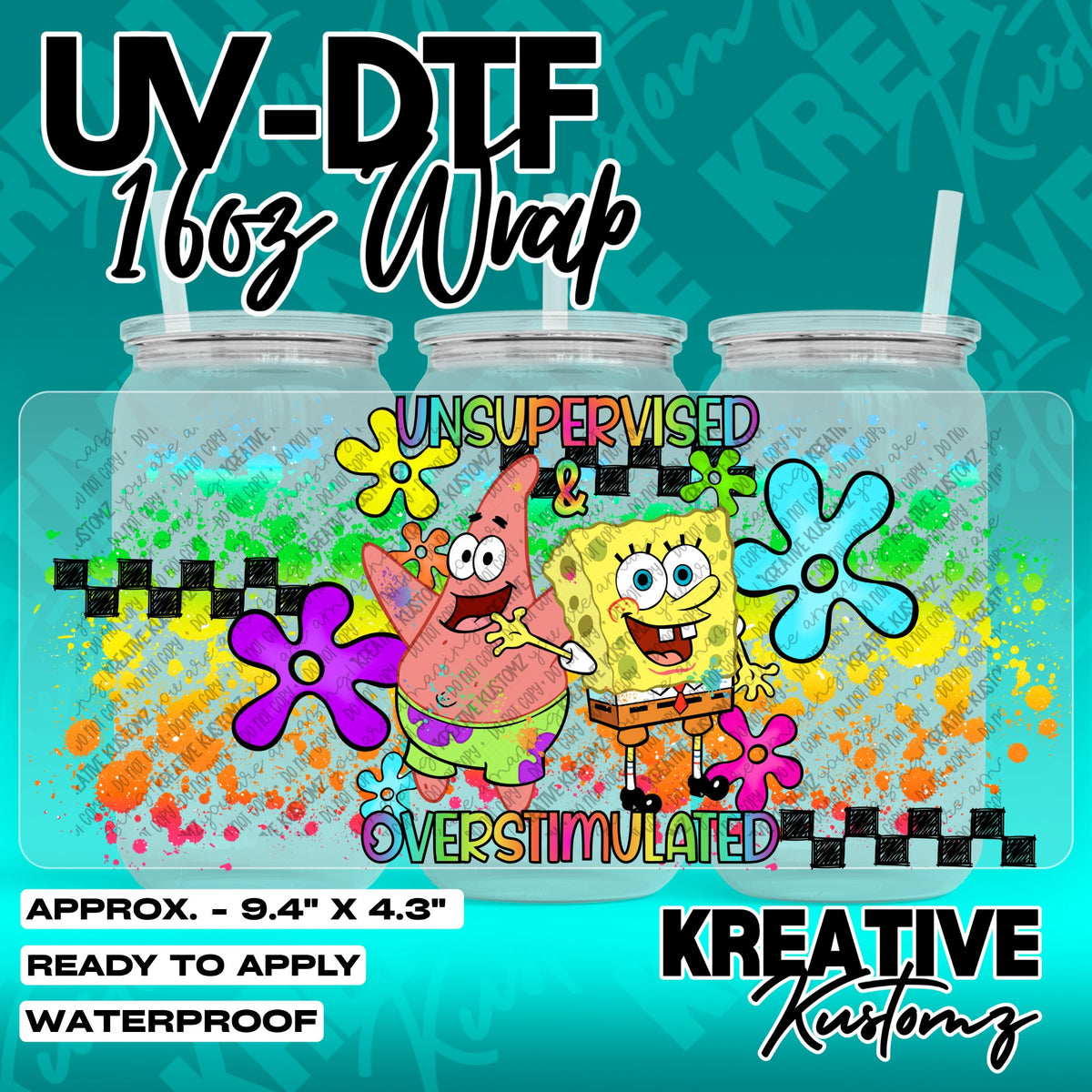 7804 | UV DTF Cup Wrap for 16oz Libbey Glass