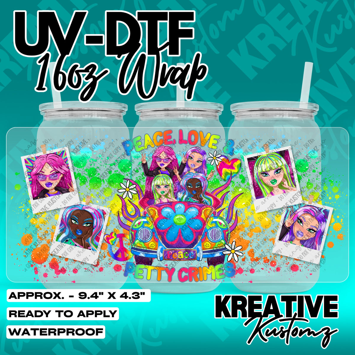7805 | UV DTF Cup Wrap for 16oz Libbey Glass