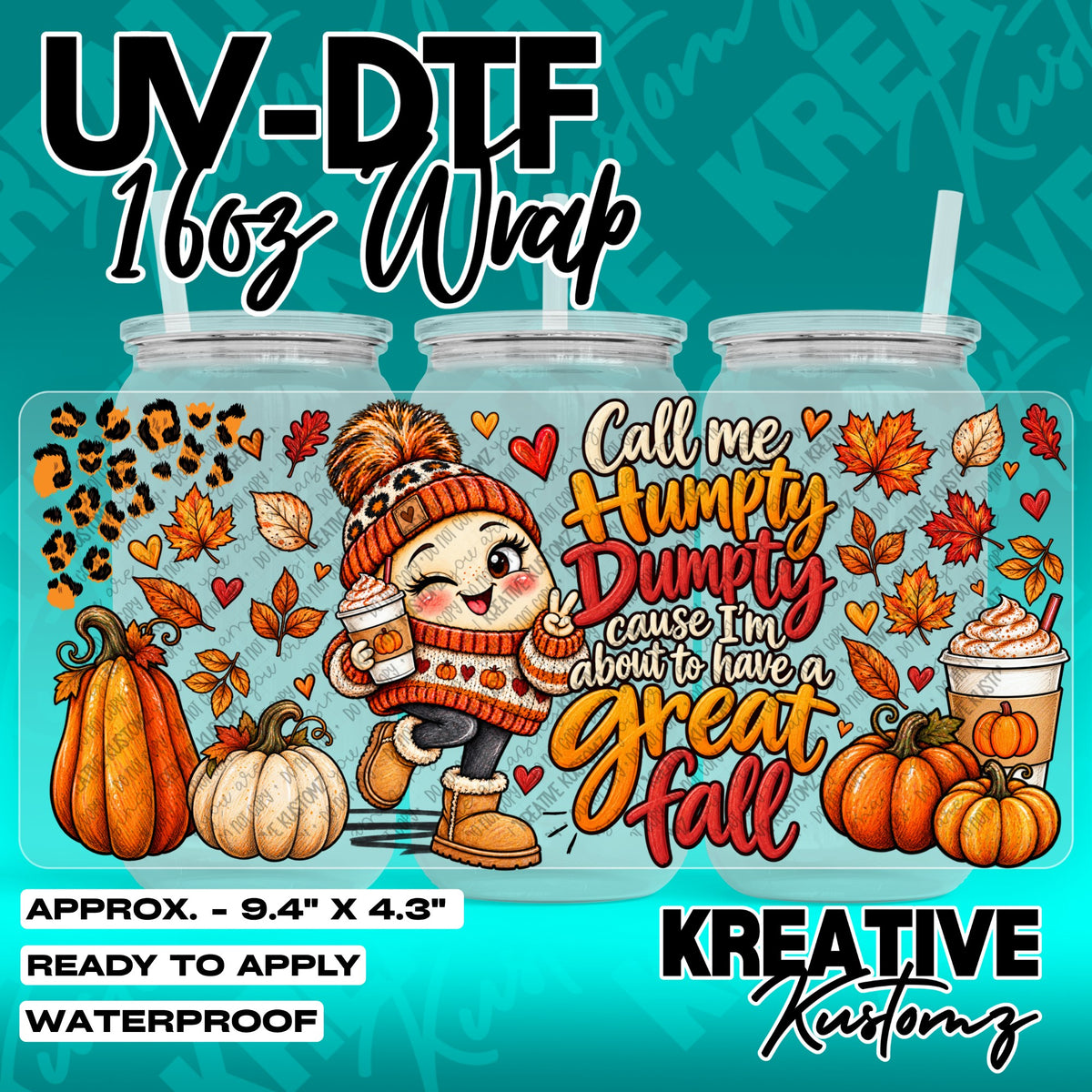 7821 | UV DTF Cup Wrap for 16oz Libbey Glass