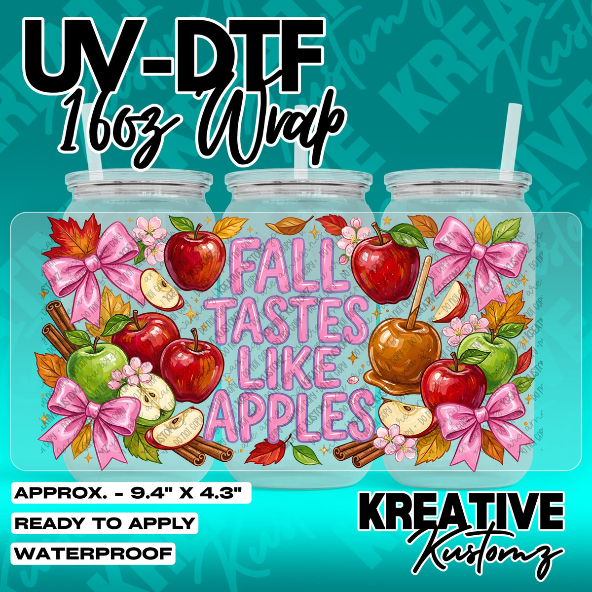 7829 | UV DTF Cup Wrap for 16oz Libbey Glass