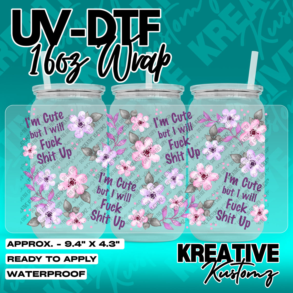 7831 | UV DTF Cup Wrap for 16oz Libbey Glass