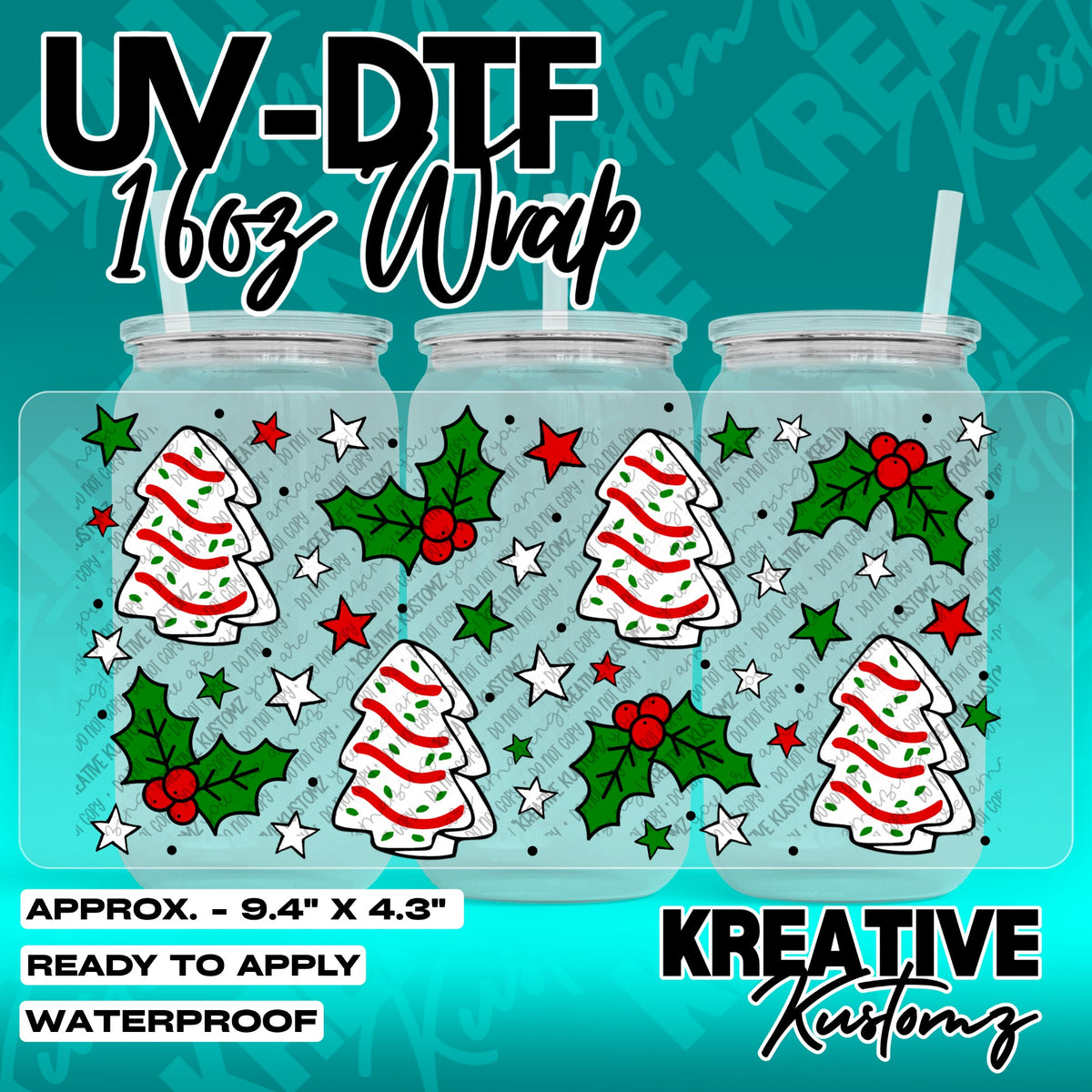 7833 | UV DTF Cup Wrap for 16oz Libbey Glass