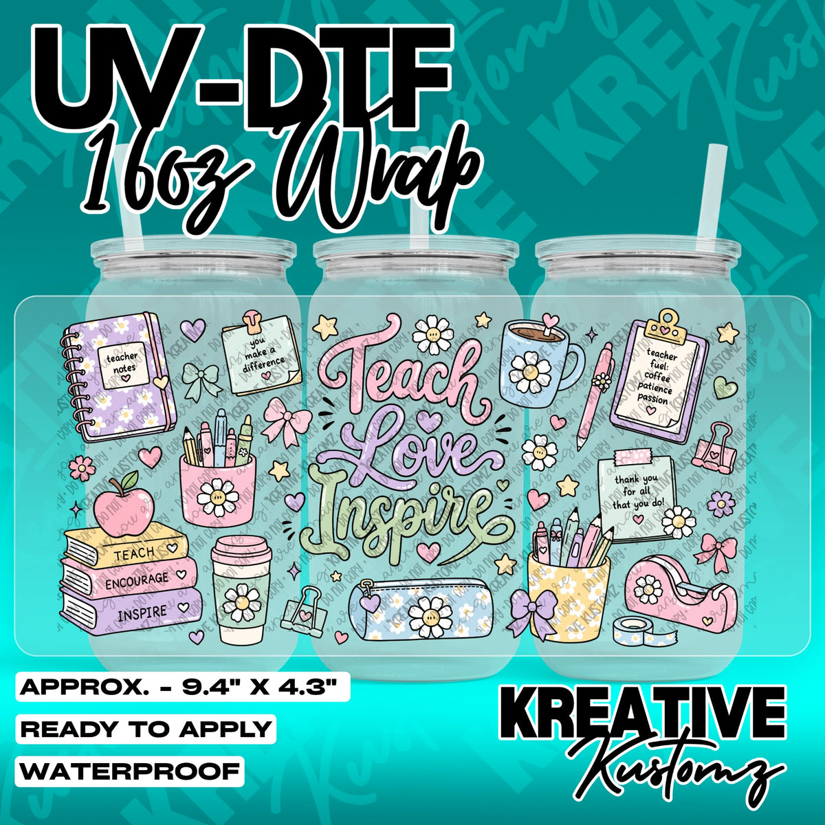7840 | UV DTF Cup Wrap for 16oz Libbey Glass