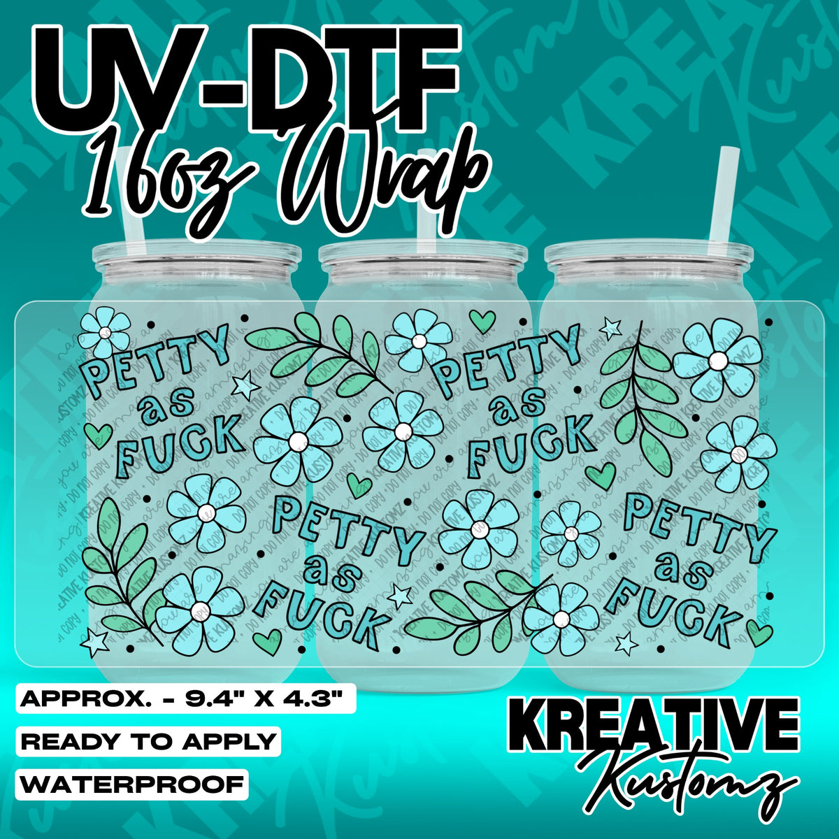 7841 | UV DTF Cup Wrap for 16oz Libbey Glass