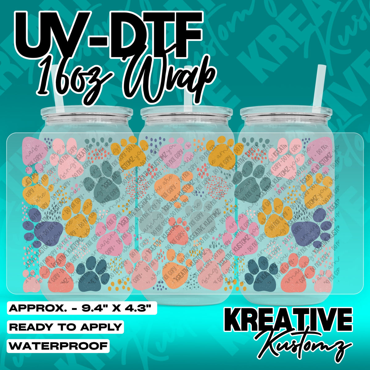 7842 | UV DTF Cup Wrap for 16oz Libbey Glass