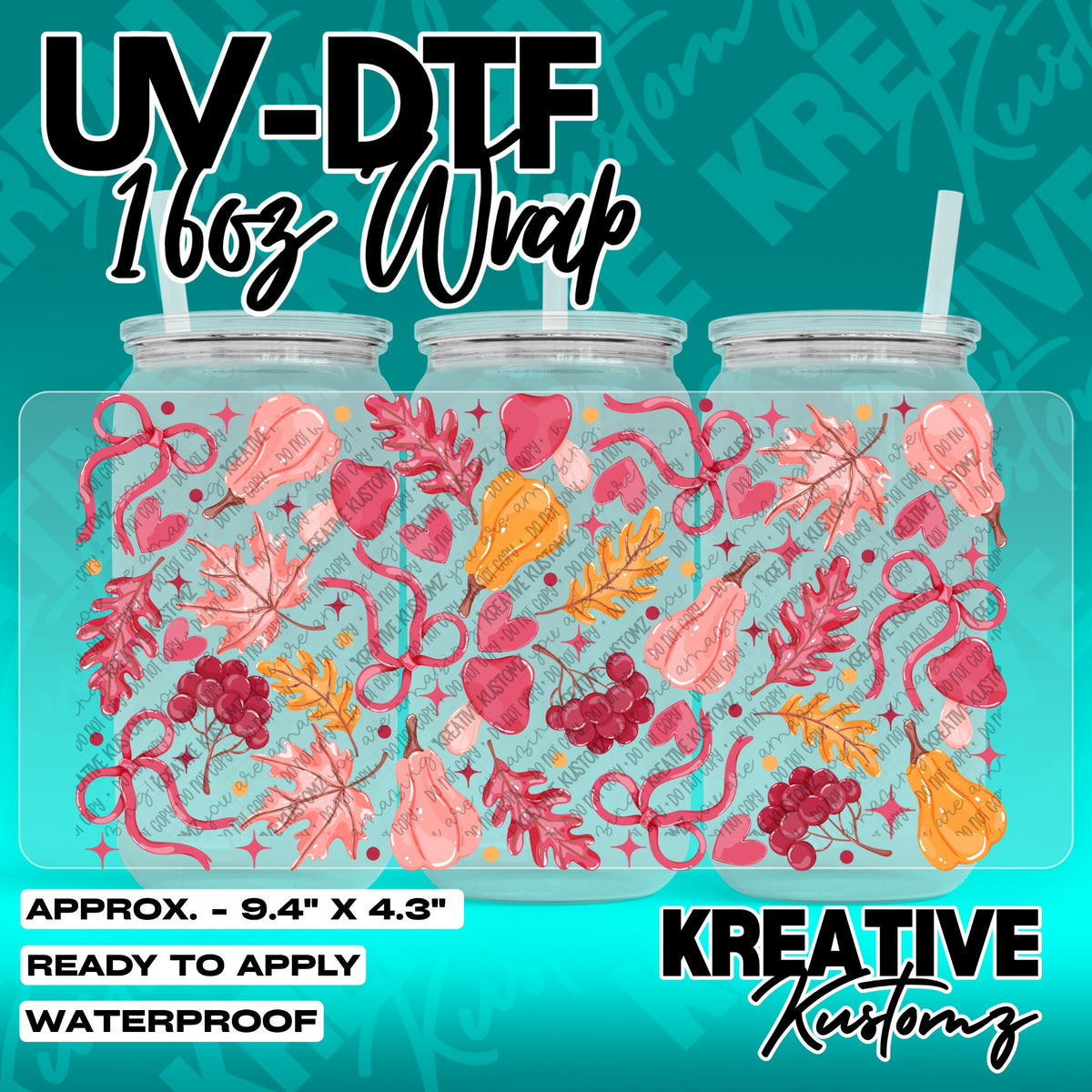 7843 | UV DTF Cup Wrap for 16oz Libbey Glass