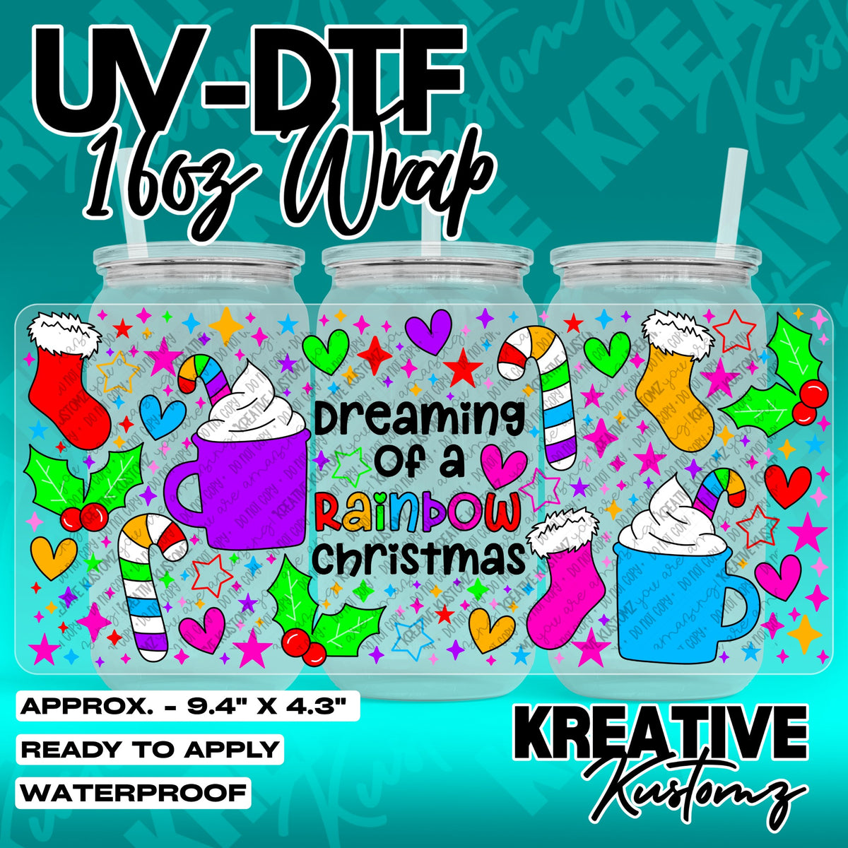 7845 | UV DTF Cup Wrap for 16oz Libbey Glass