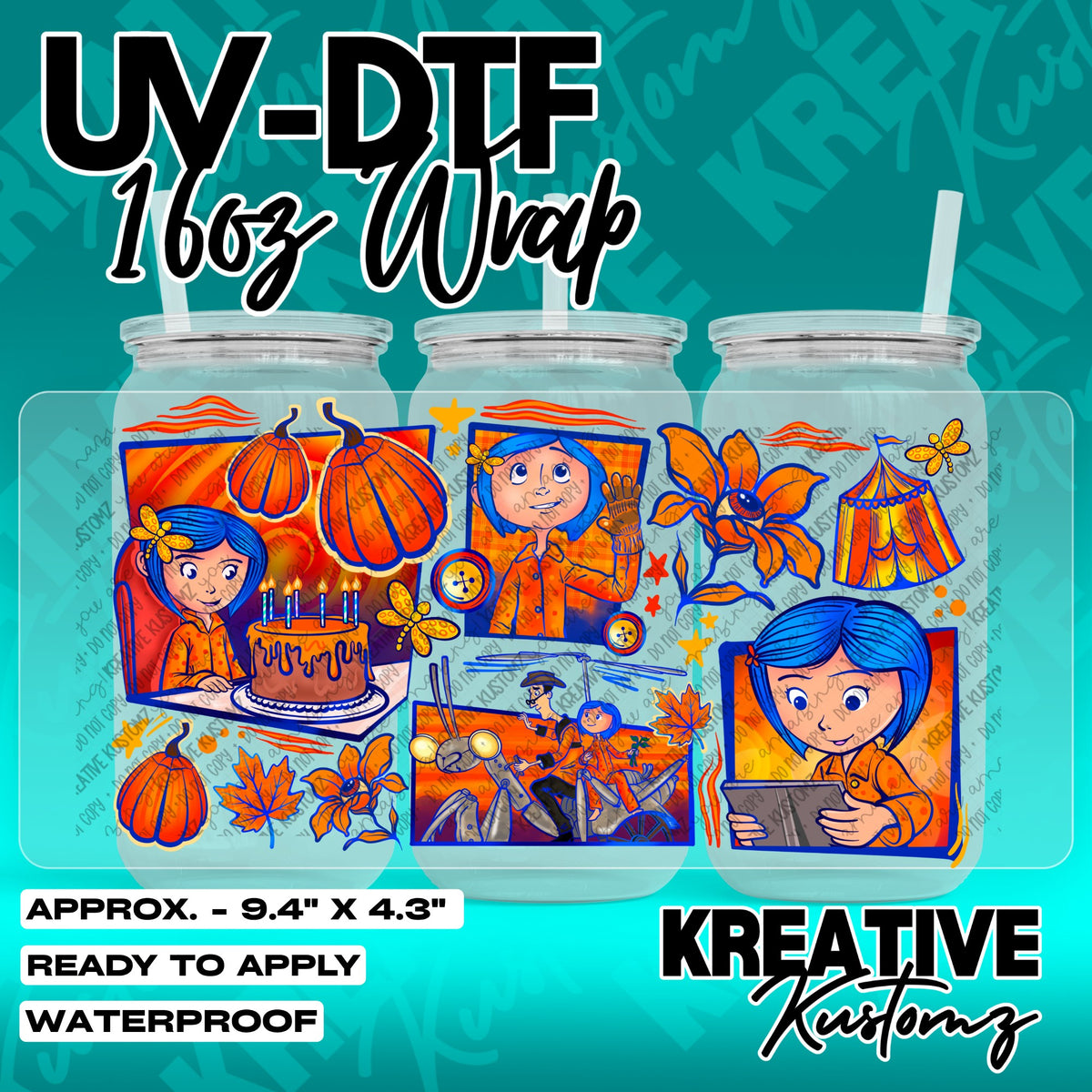 7853 | UV DTF Cup Wrap for 16oz Libbey Glass