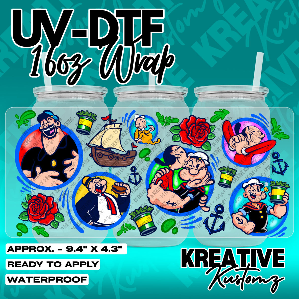 7860 | UV DTF Cup Wrap for 16oz Libbey Glass