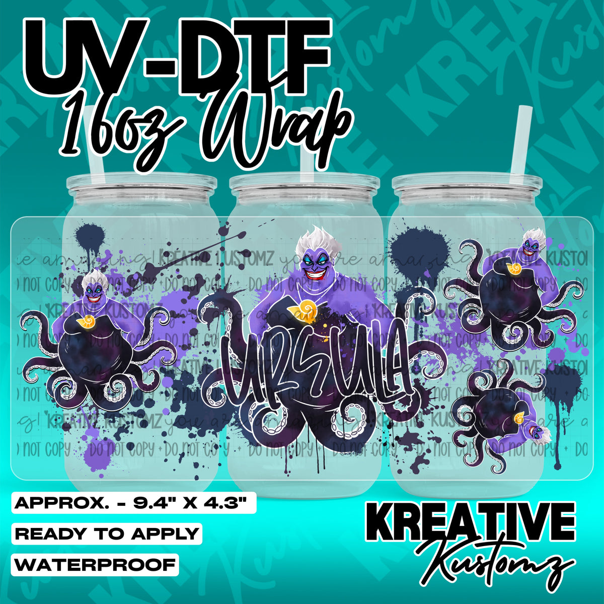 7876 | UV DTF Cup Wrap for 16oz Libbey Glass