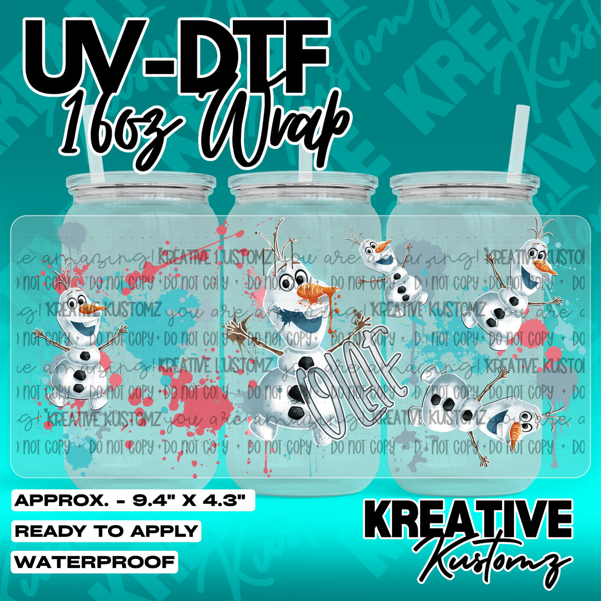 7878 | UV DTF Cup Wrap for 16oz Libbey Glass