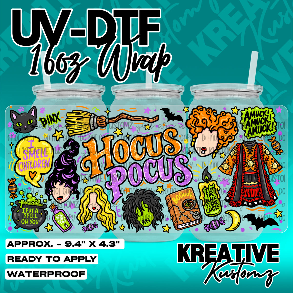 7893 | UV DTF Cup Wrap for 16oz Libbey Glass