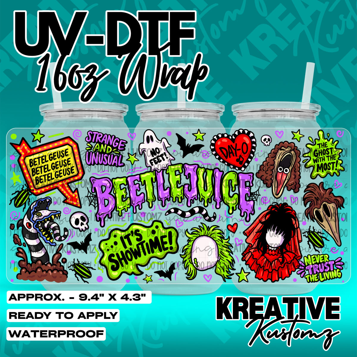 7895 | UV DTF Cup Wrap for 16oz Libbey Glass