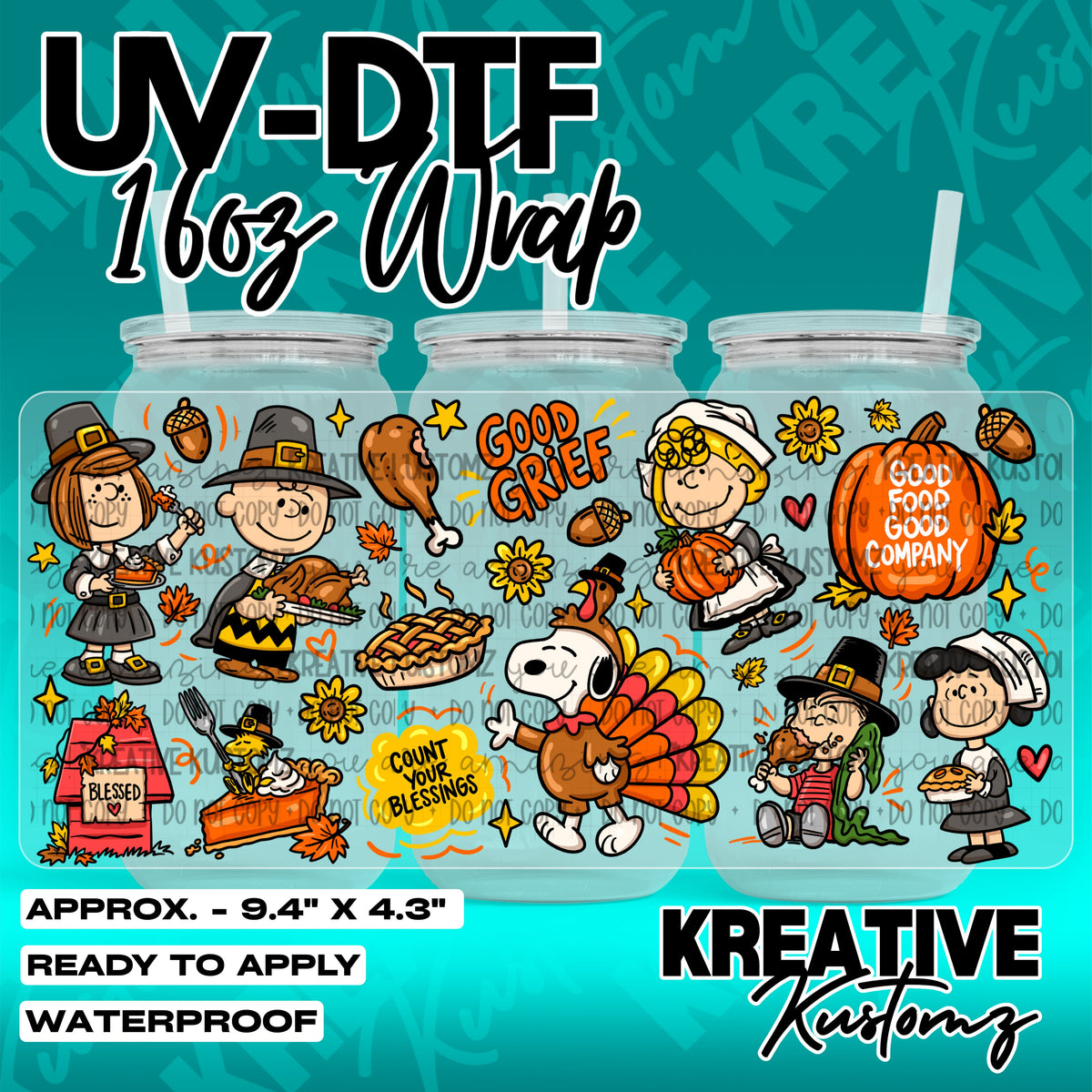 7896 | UV DTF Cup Wrap for 16oz Libbey Glass