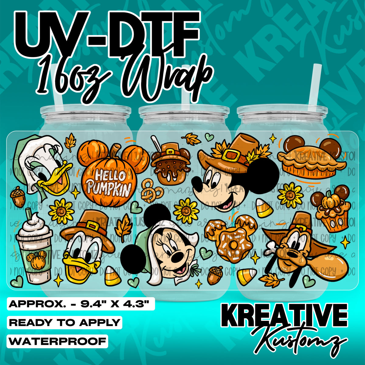 7898 | UV DTF Cup Wrap for 16oz Libbey Glass