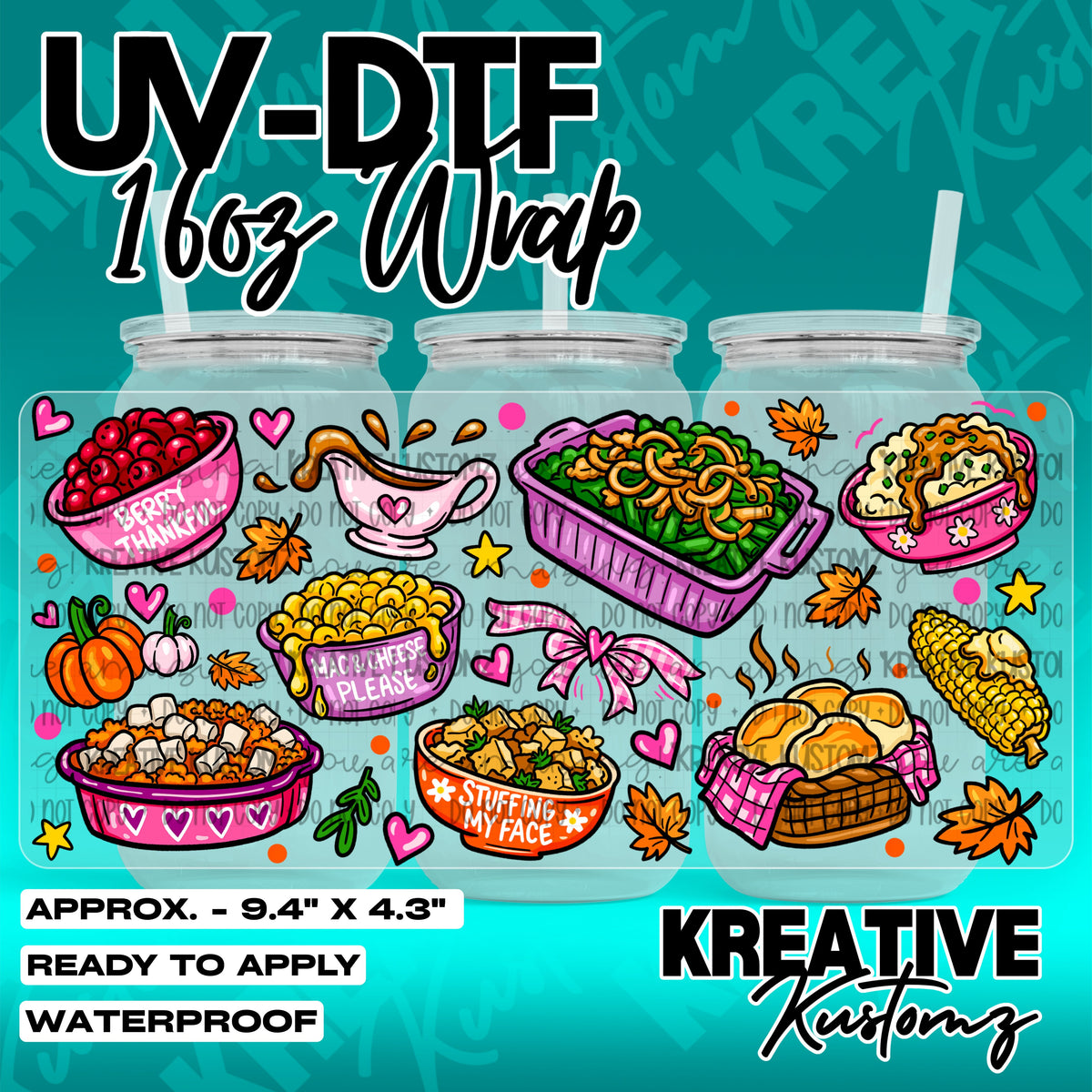 7899 | UV DTF Cup Wrap for 16oz Libbey Glass