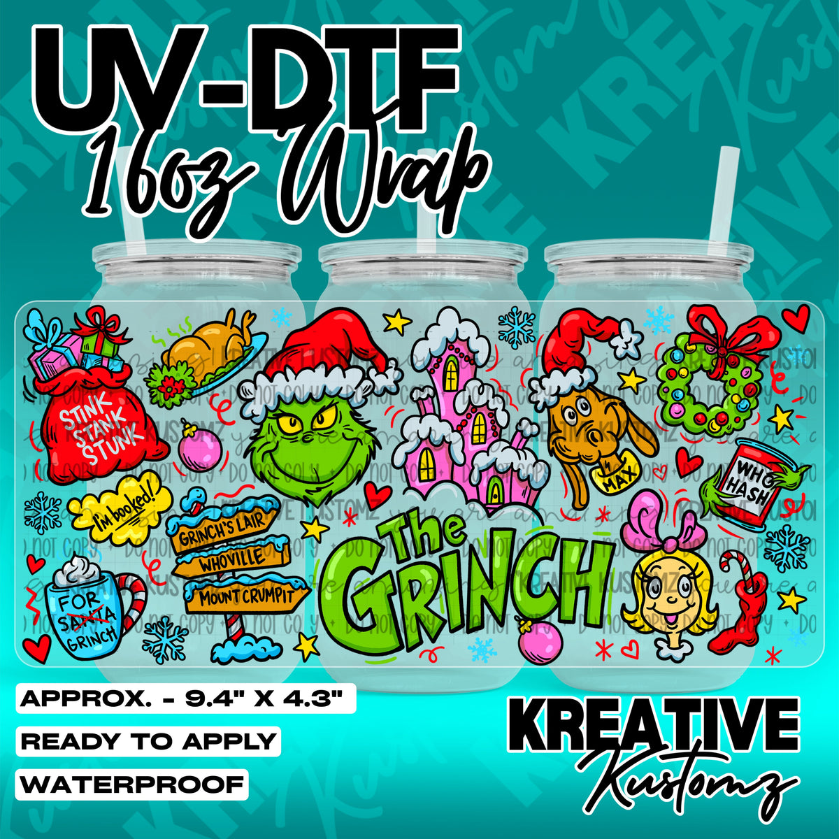 7901 | UV DTF Cup Wrap for 16oz Libbey Glass