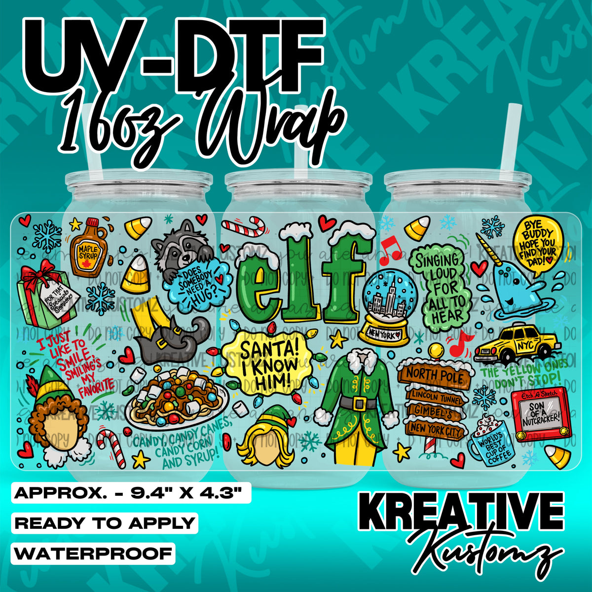 7906 | UV DTF Cup Wrap for 16oz Libbey Glass