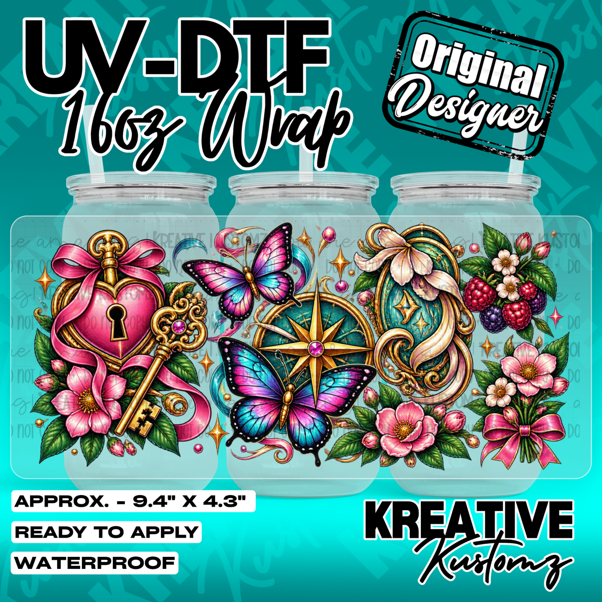 7927 | UV DTF Cup Wrap for 16oz Libbey Glass