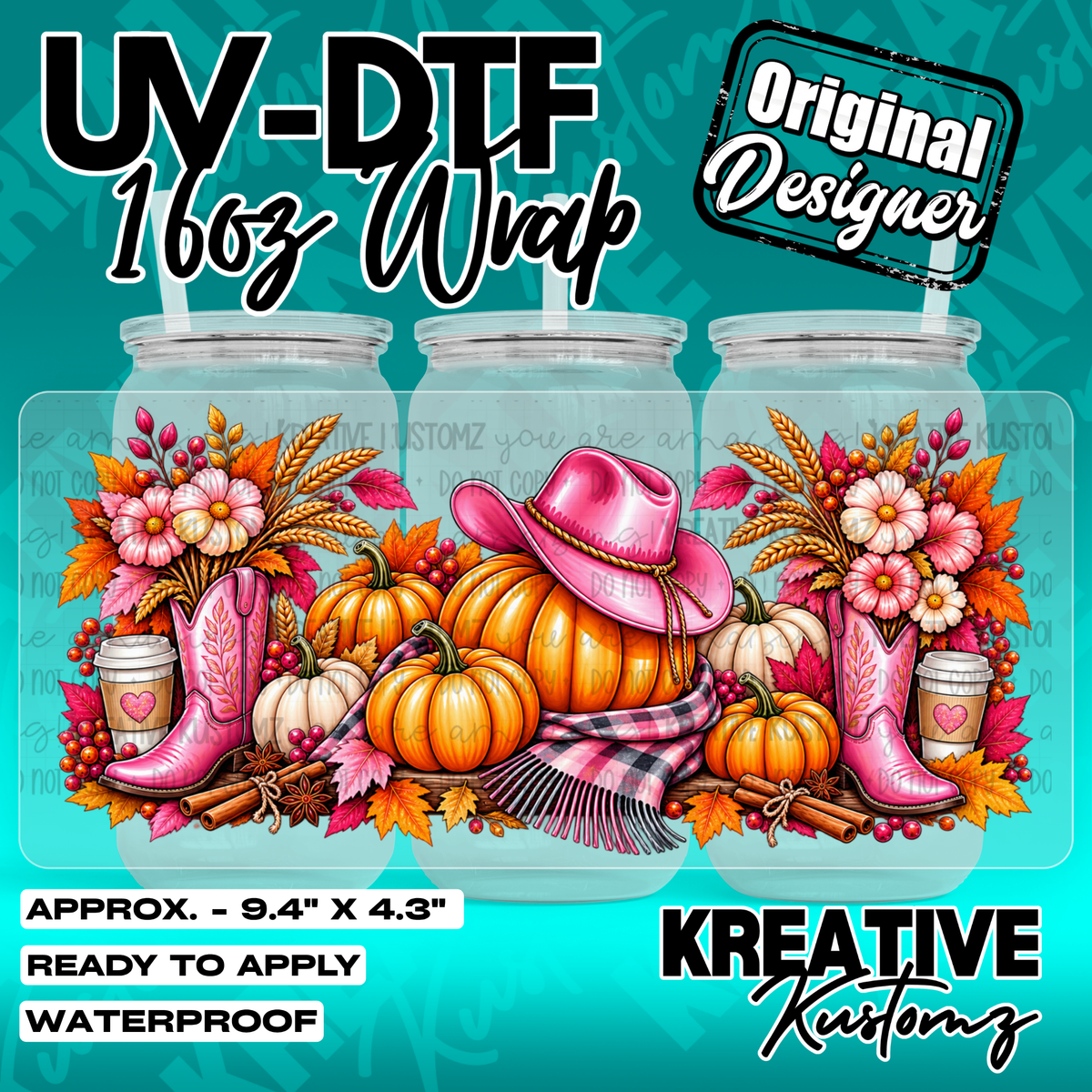 7934 | UV DTF Cup Wrap for 16oz Libbey Glass
