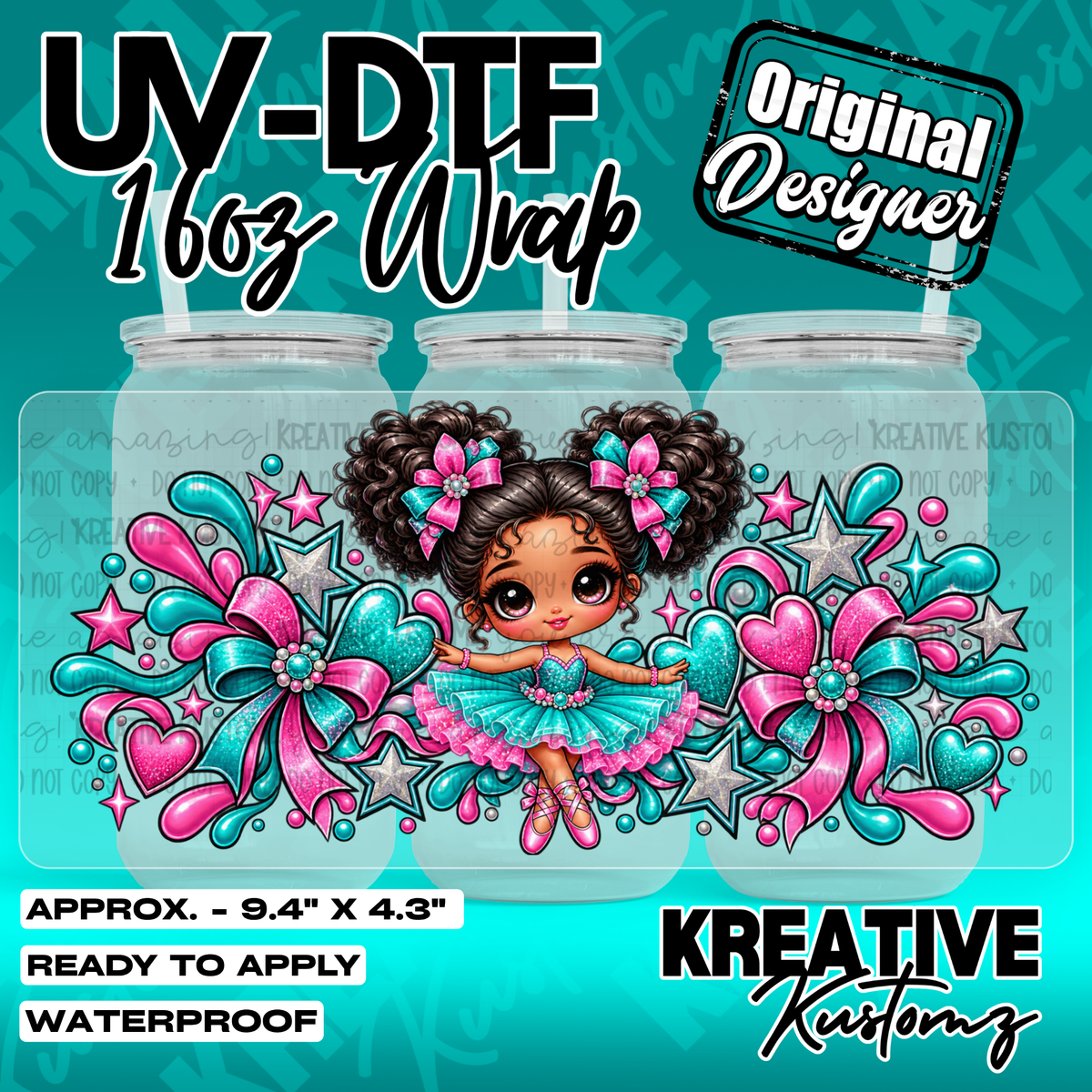 7943 | UV DTF Cup Wrap for 16oz Libbey Glass