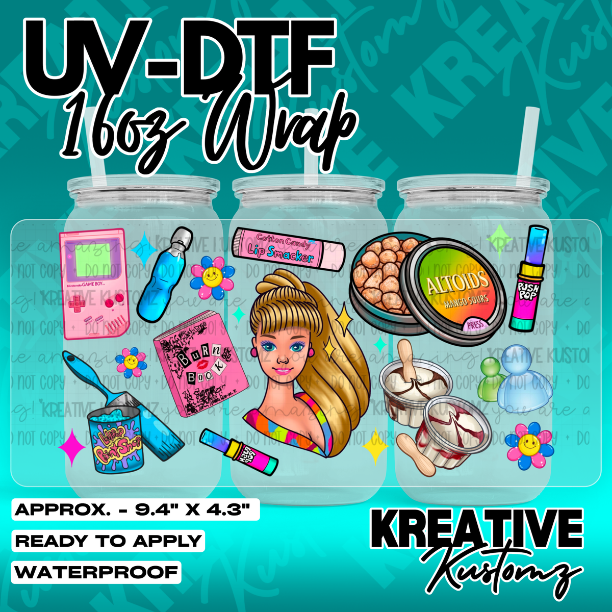 7963 | UV DTF Cup Wrap for 16oz Libbey Glass