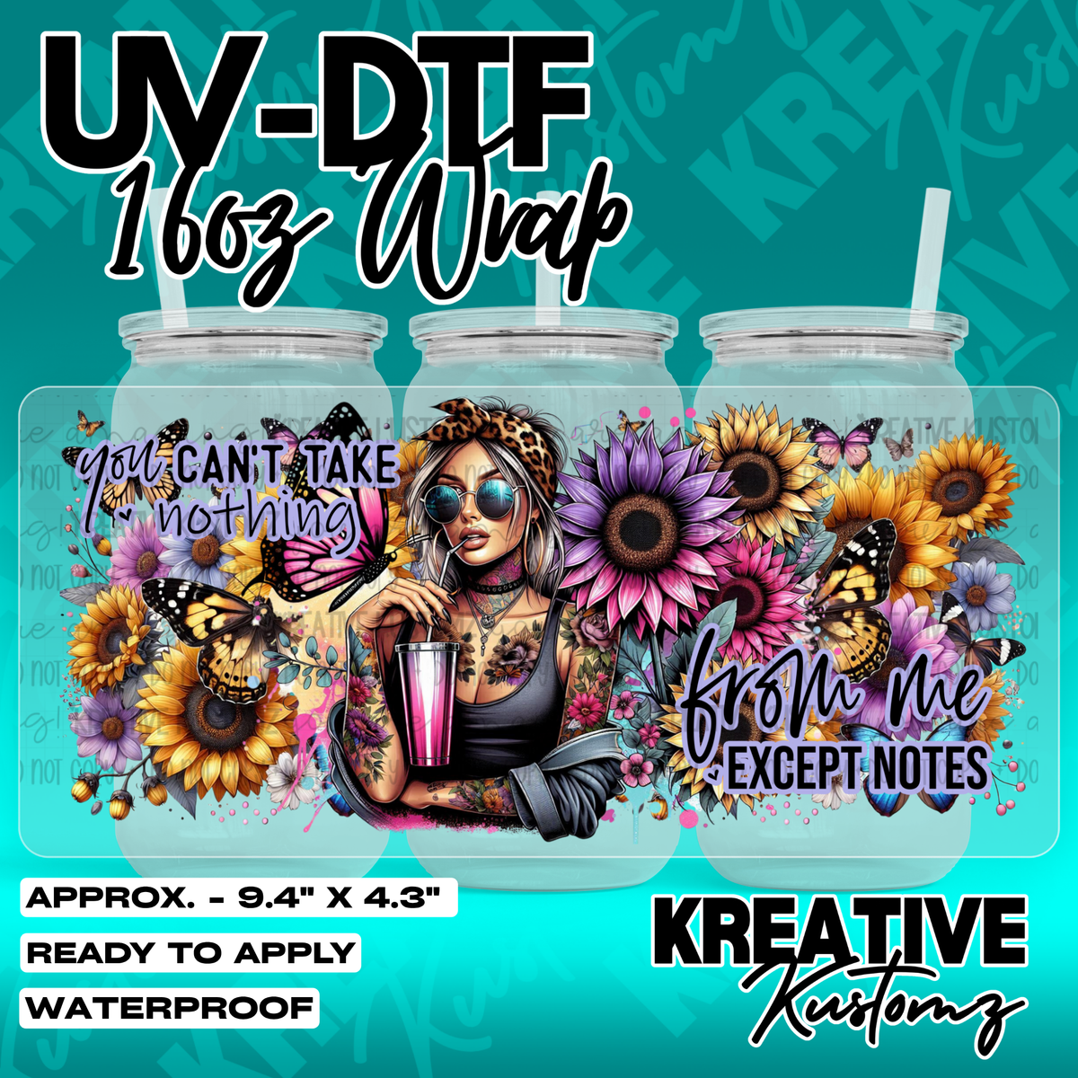 7965 | UV DTF Cup Wrap for 16oz Libbey Glass